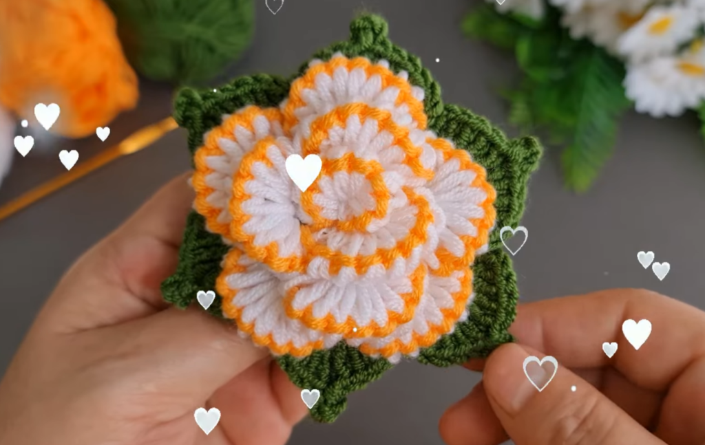Beautiful crochet rose flower tutorial