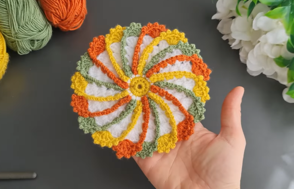 How to beautiful crochet motif coaster pattern