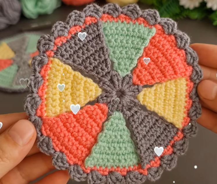 How to make crochet flower coaster pattern