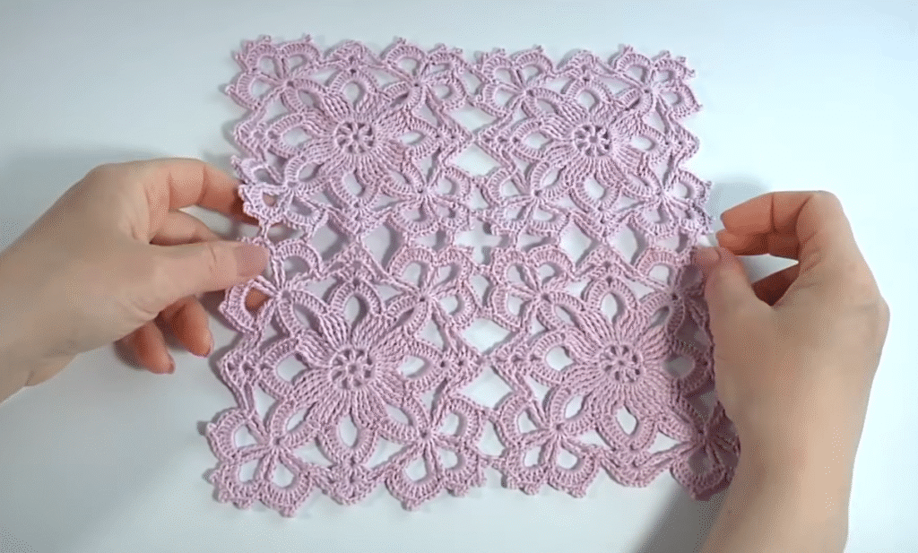 Beautiful Crochet Lace Flower Square