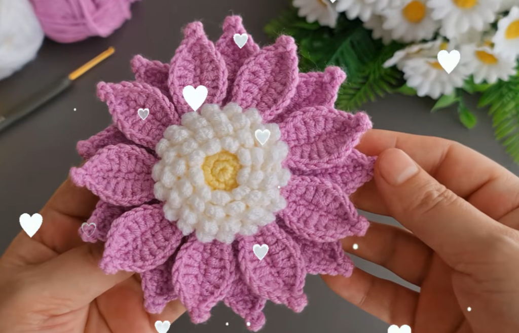 Beautiful crochet flower pattern easy to make