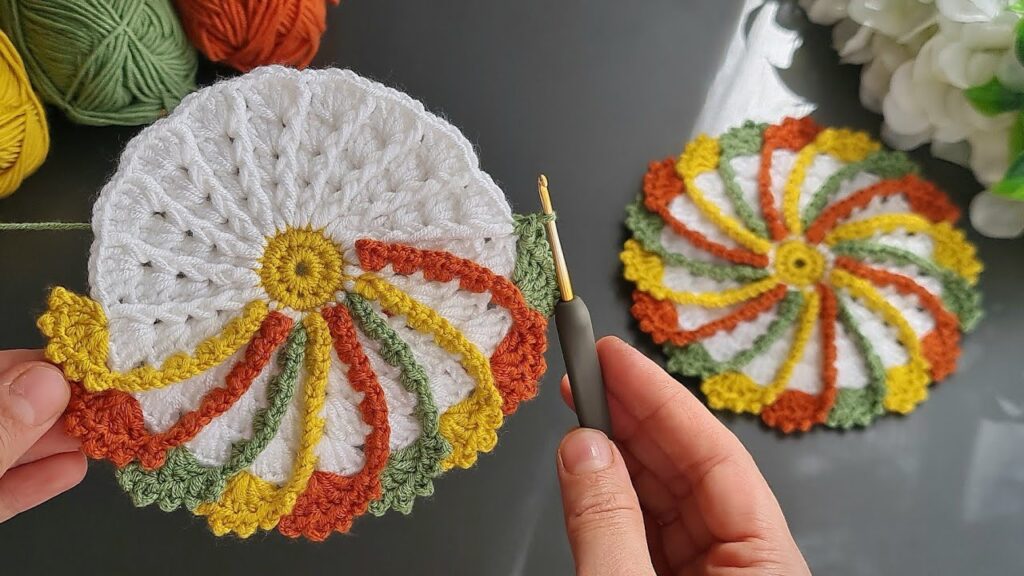 Beautiful crochet motif coaster tutorial