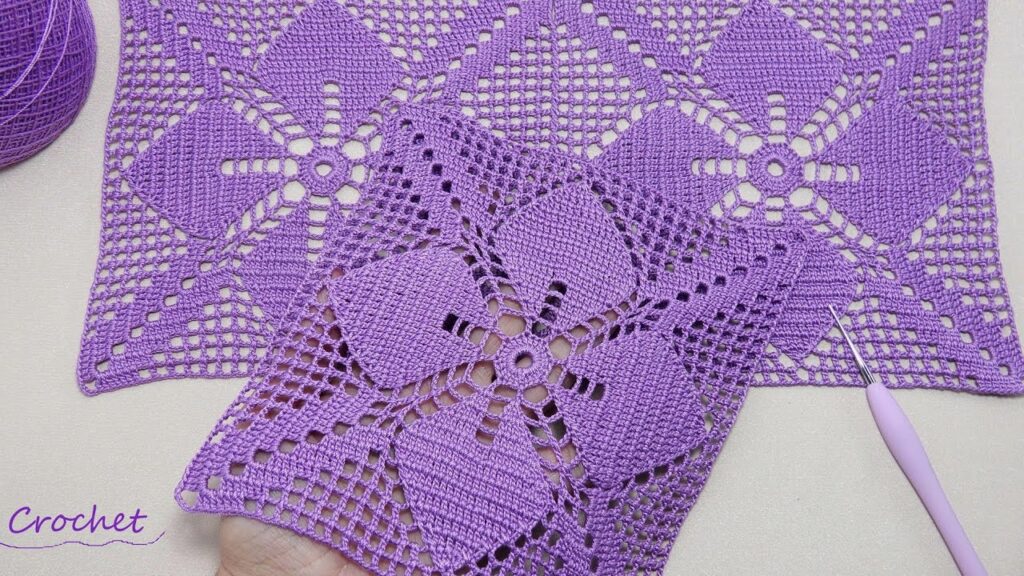 Beautiful crochet flower square motif pattern