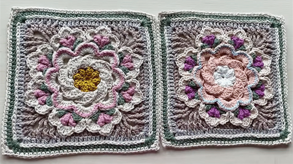 Crochet 3D Petal Granny Square
