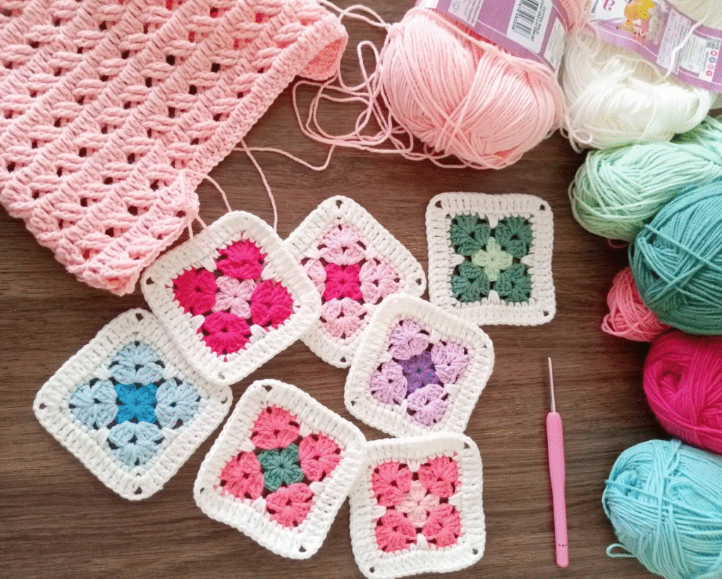 Easy crochet granny square pattern