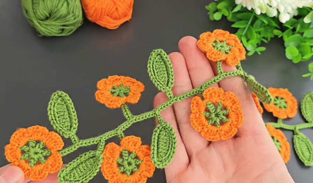 How To Make Crochet Flower Vine