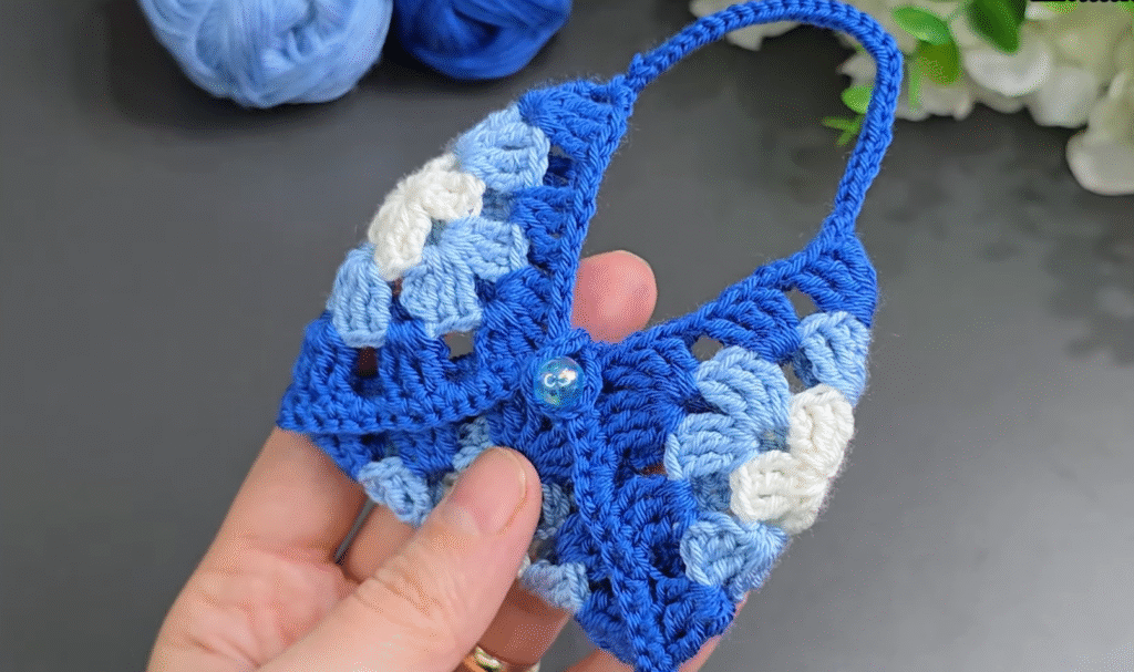 How to crochet mini bag wallet keychain