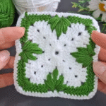 How to crochet square motif for baby blanket