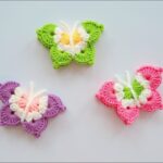 Beautiful crochet butterfly appliqués