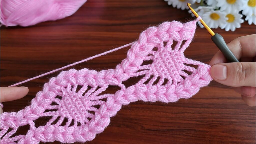 Step-by-step to make crochet puff braid stitch pattern