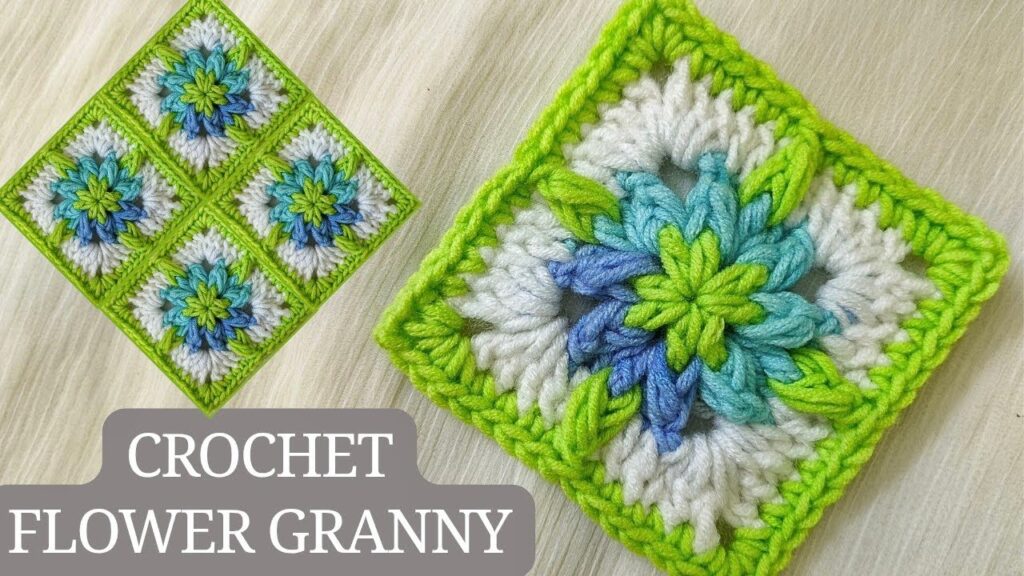 Easy to make crochet flower granny square